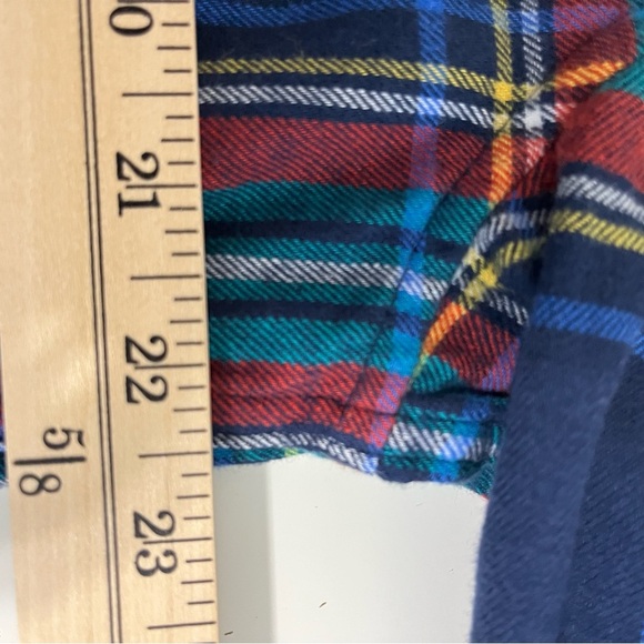 Chaps Red Blue Button Down Flannel Plaid Long Sleeve Shirt - Picture 15 of 16